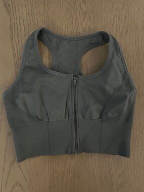 90 DEGREES BY REFLEX Front-Zip Racerback Sports Bra